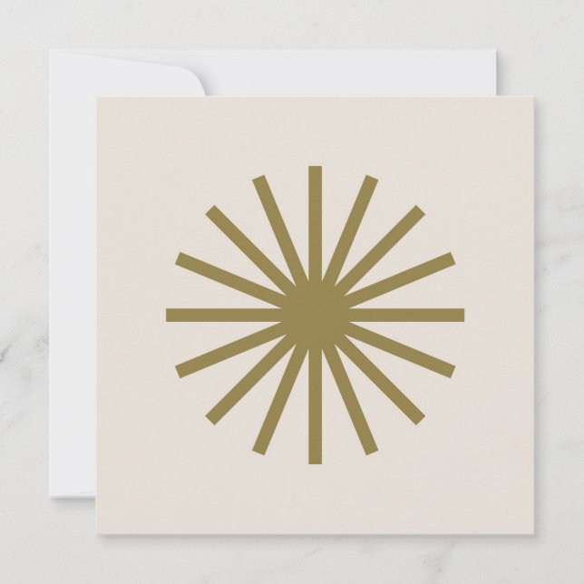 Starburst Gold & Linen White Invitation (Front)