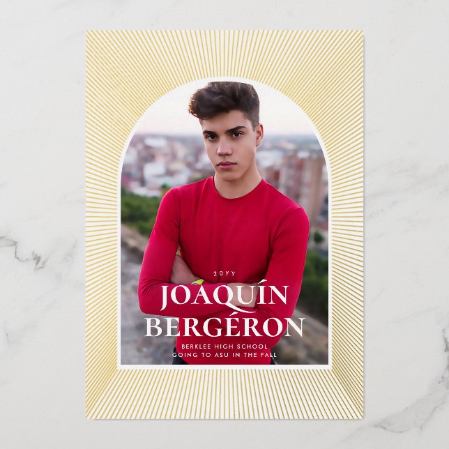 Starburst Graduation Foil Invitation (Front)