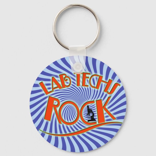 STARBURST LAB TECHS ROCK (LABORATORY SCIENTIST) KEY RING (Front)