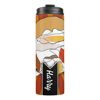 Starburst line art burger thermal tumbler