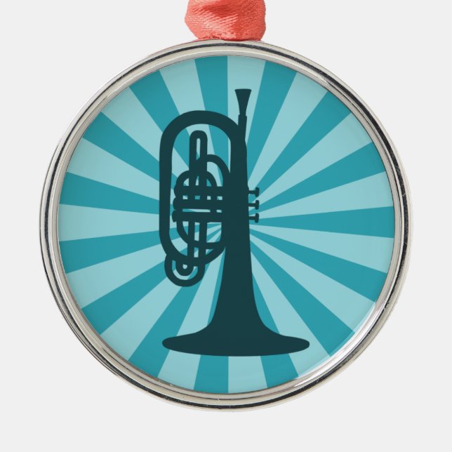 Starburst Mellophone Clef Ornament (Front)