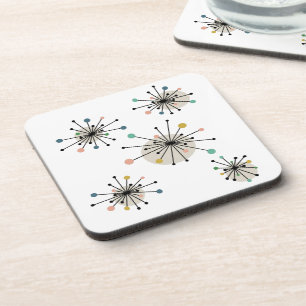 Starburst Mid Century Colourful Retro Atomic Coaster