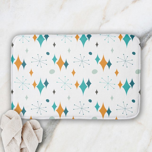 Starburst Mid Century Modern Pattern Bath Mat (Creator Uploaded)