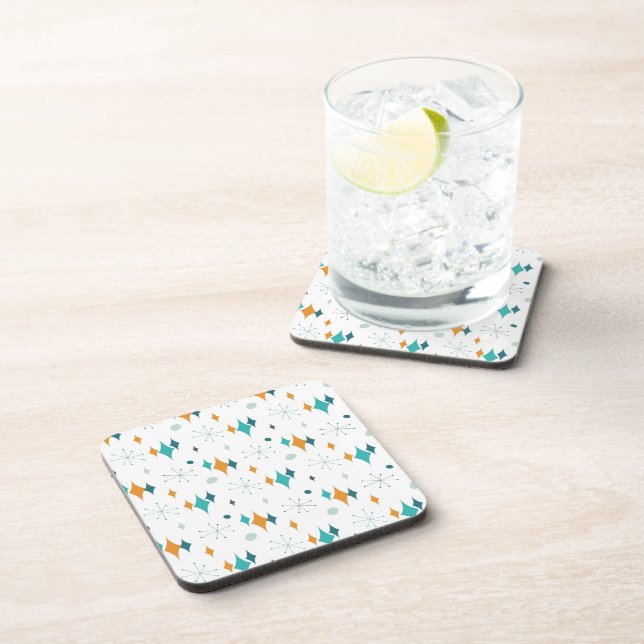 Starburst Mid Century Modern Pattern Coaster (Right Side)