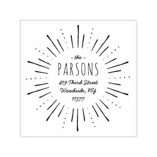 Starburst Monogram Address Stamp