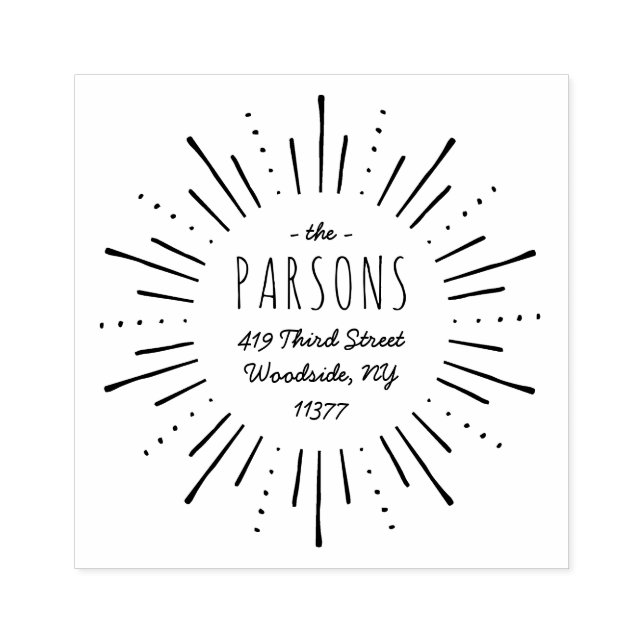 Starburst Monogram Address Stamp (Imprint)