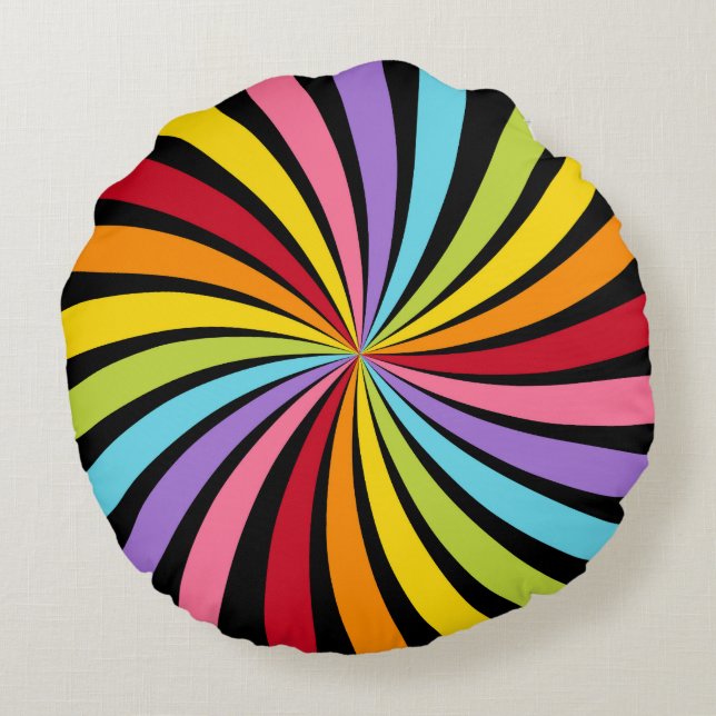 Starburst Rainbow Colors Decorative Throw Pillow (Back)