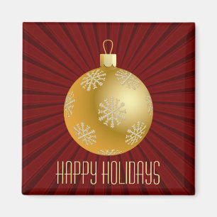 Starburst Stripes Ornament Magnet, Red & Gold Magnet