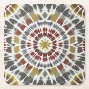 Starburst Tie Dye Square Paper Coaster