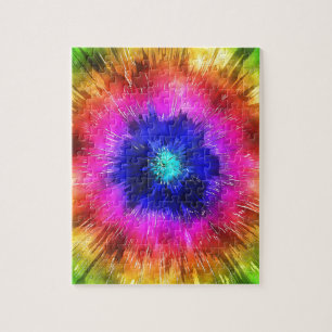 Starburst Tie Dye Watercolor Jigsaw Puzzle