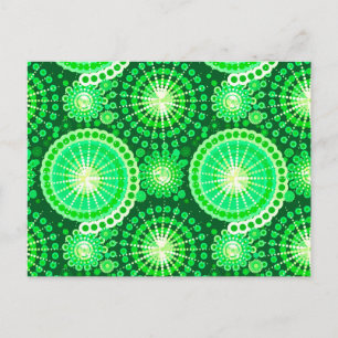 Starbursts and pinwheels, dark pine green postcard