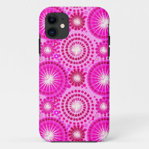 Starbursts and pinwheels, orchid and magenta iPhone 11 case