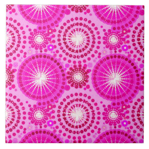 Starbursts and pinwheels, orchid and magenta tile