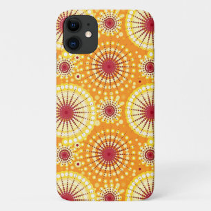 Starbursts and pinwheels, saffron and raisin iPhone 11 case