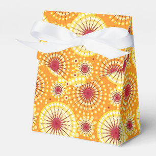 Starbursts and pinwheels, saffron and raisin favour box