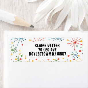 Starbursts in Colour Return Address Label