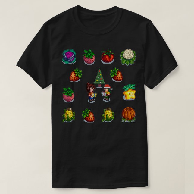 Stardew Valley vegetables Christmas gift T-Shirt (Design Front)
