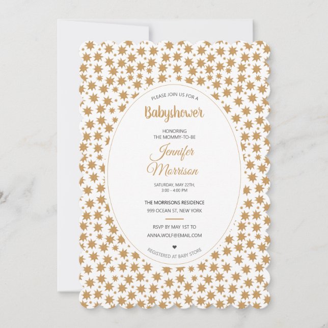 Stardust Celestial Magical Boho Gold Baby Shower   Invitation (Front)