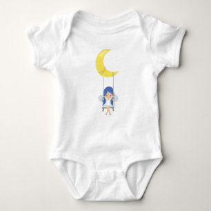 Stardust Fairy, Cute Fairy, Fairy On A Swing, Moon Baby Bodysuit