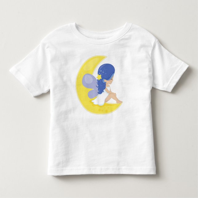 Stardust Fairy, Cute Fairy, Fairy On The Moon Toddler T-Shirt (Front)