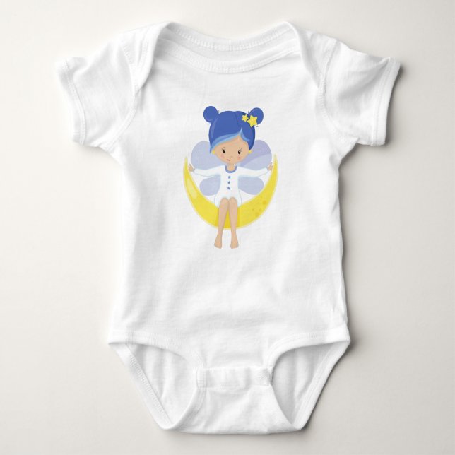 Stardust Fairy, Fairy On The Moon, Cute Fairy Baby Bodysuit (Front)