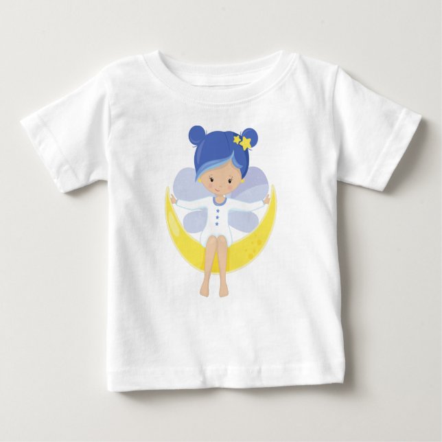 Stardust Fairy, Fairy On The Moon, Cute Fairy Baby T-Shirt (Front)