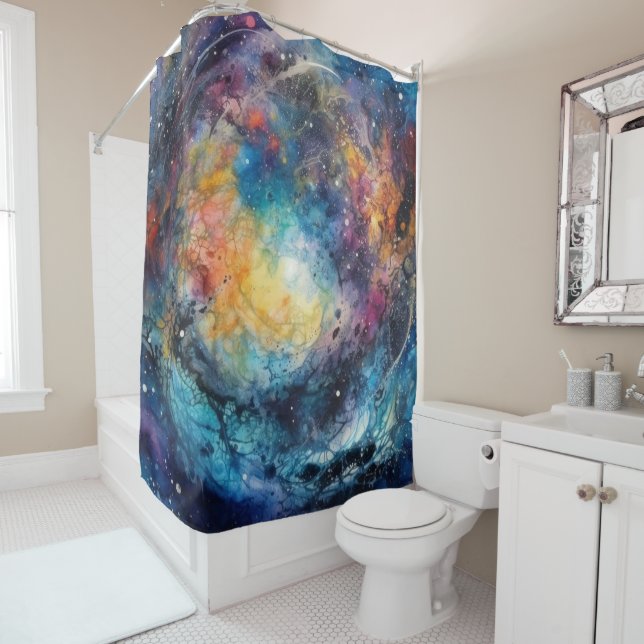 Stardust Galaxy Shower Curtain (In Situ)