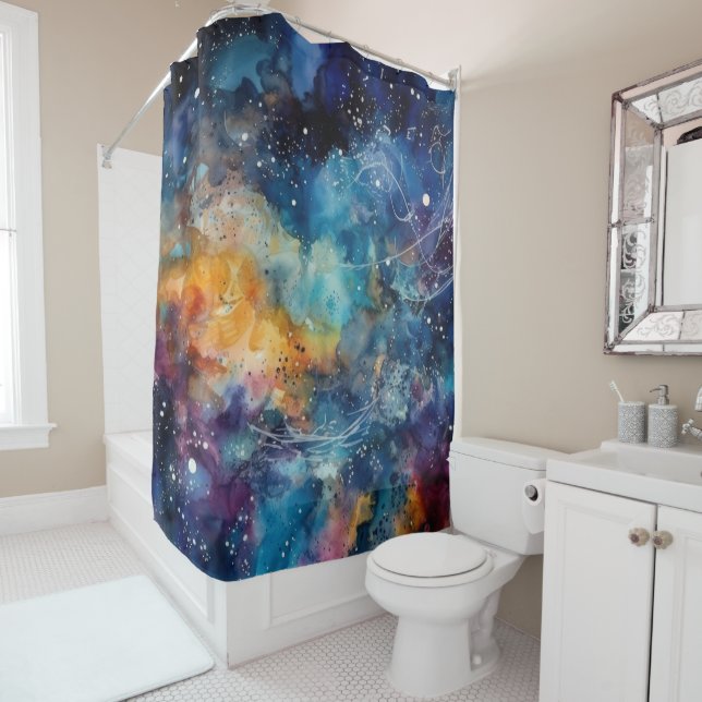 Stardust Galaxy Shower Curtain (In Situ)