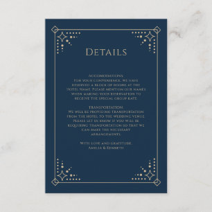 Stardust Monogram Wedding Enclosure Card