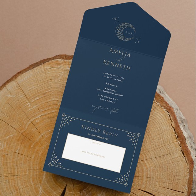 Stardust Monogram Wedding Invitations (Creator Uploaded)