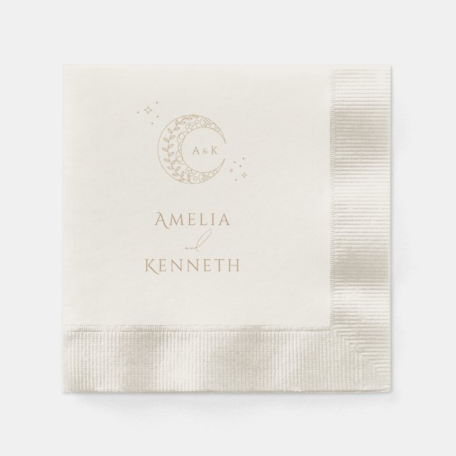 Stardust Monogram Wedding Invitations Napkin (Front)