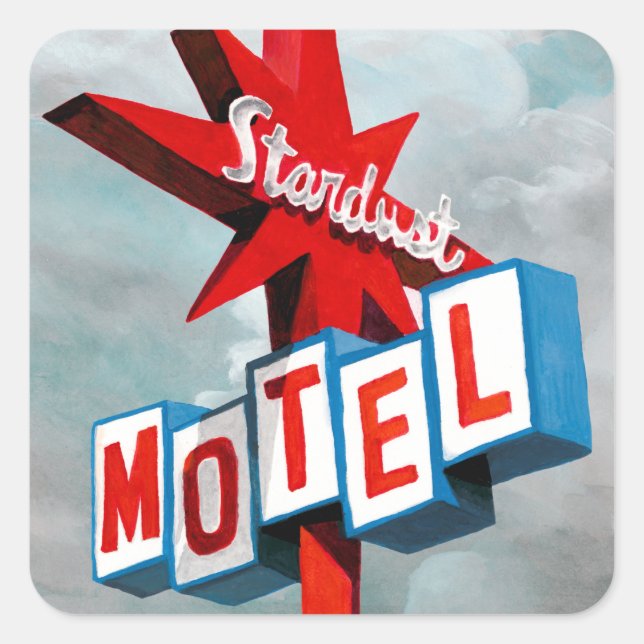 Stardust Motel Sign Square Sticker (Front)