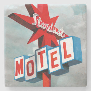 Stardust Motel Sign Stone Coaster