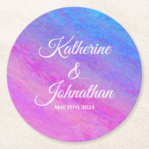 Stardust Sea-Wedding- Round Paper Coaster