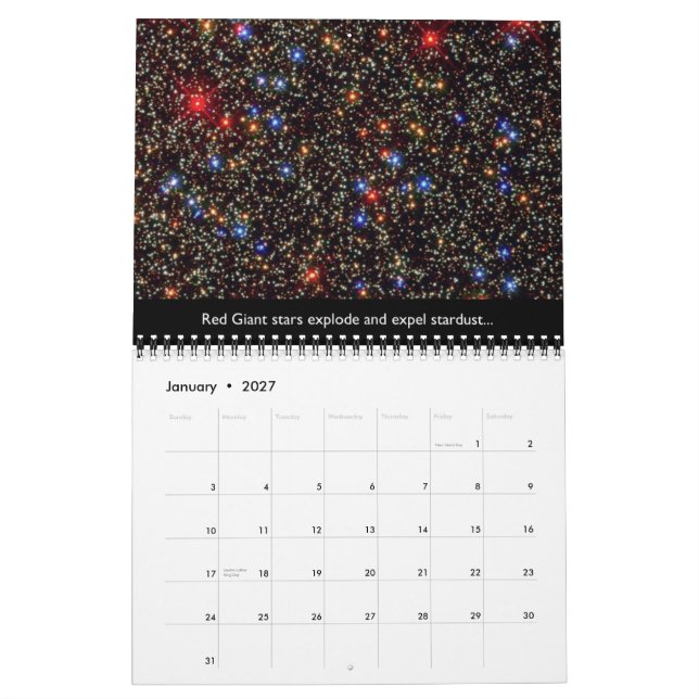 Stardust to Stardust 2012 Calendar (Jan 2027)