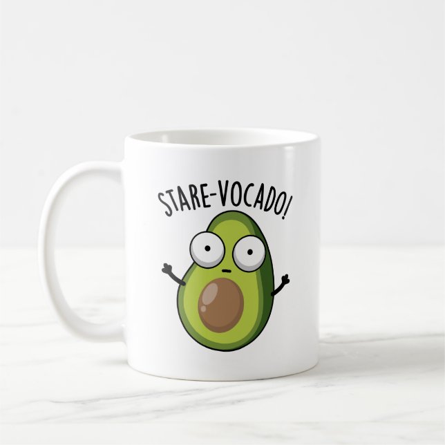 Stare-vocado Funny Avocado Pun  Coffee Mug (Left)