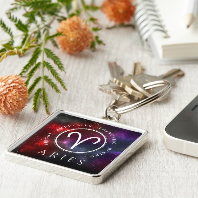 Starfield Aries Ram Western Zodiac Key Ring (Side)