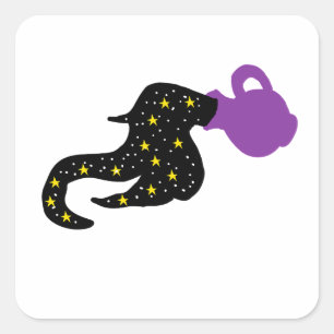 Starfield Galaxy Water Bearer Aquarius Square Sticker