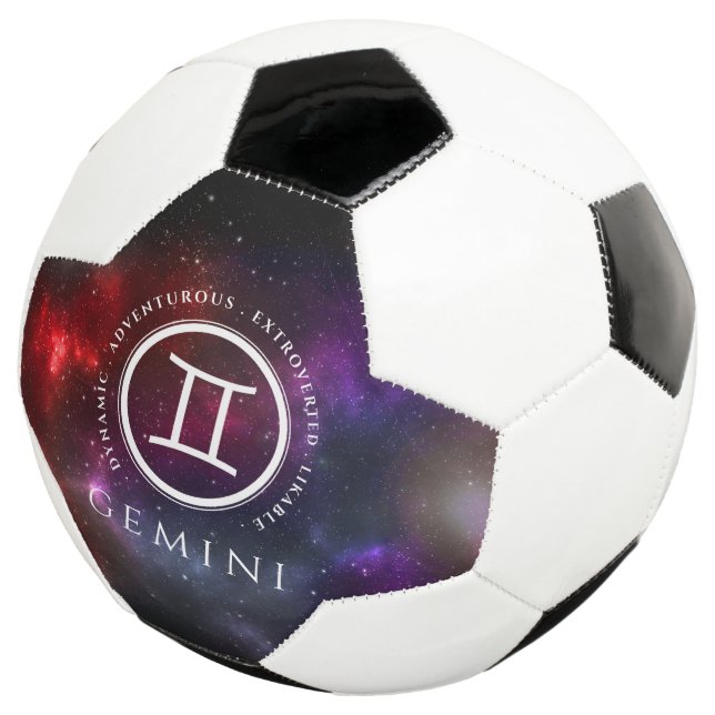 Starfield Gemini Twins Western Zodiac Soccer Ball (Three Quarter)