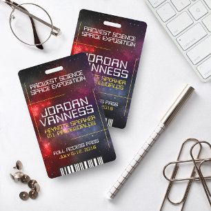 Starfield with Multicolored Cosmic Dust ID Badge
