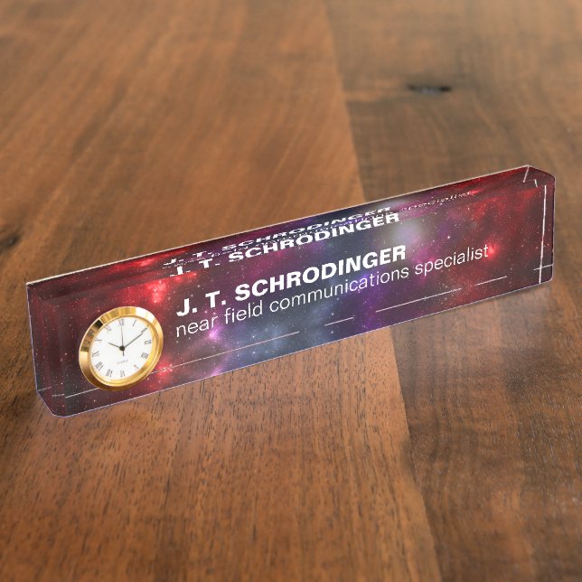 Starfield with Multicolored Cosmic Dust Nameplate (Side)