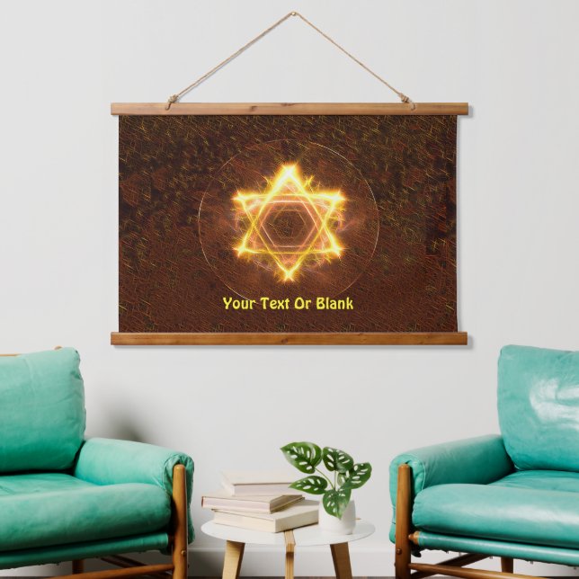 Starfire Fractal Star Of David Hanging Tapestry (Living Room)