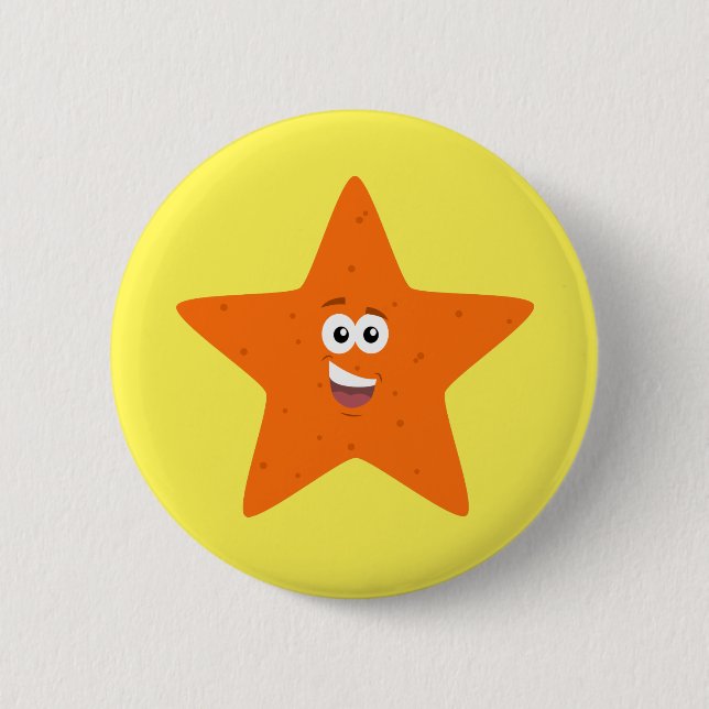 Starfish 6 Cm Round Badge (Front)