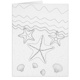 Starfish Adult Colouring Big Card