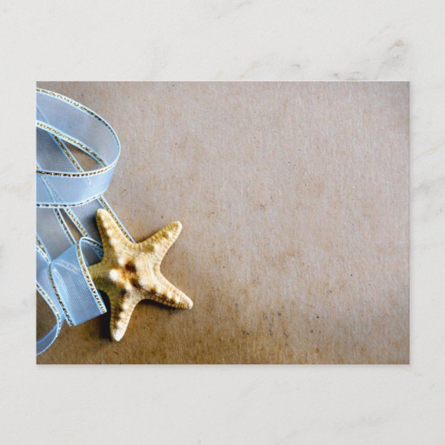 Starfish and blue ribbon postcard (Front)