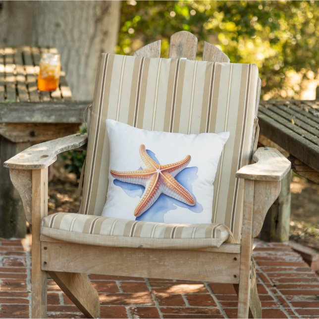 Starfish and Blue Silhouette Cushion (Chair)
