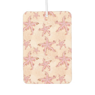 Starfish and Coral Pink Pastel Pattern Car Air Freshener