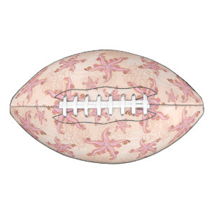 Starfish and Coral Pink Pastel Pattern Football