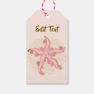 Starfish and Coral Pink Pastel Pattern Gift Tags