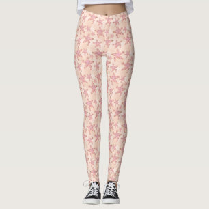 Starfish and Coral Pink Pastel Pattern Leggings